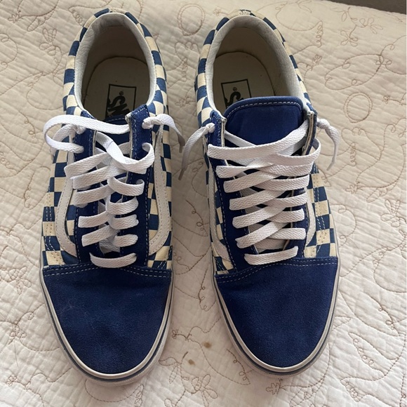 Vans Old Skool Blue Checkerboard Lace Up Women’s 11 Men’s 9.5 - Picture 3 of 11